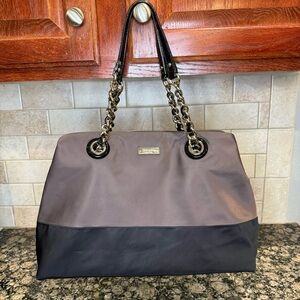 Kate Spade Shoulder Bag Purse Nylon Black and Brown